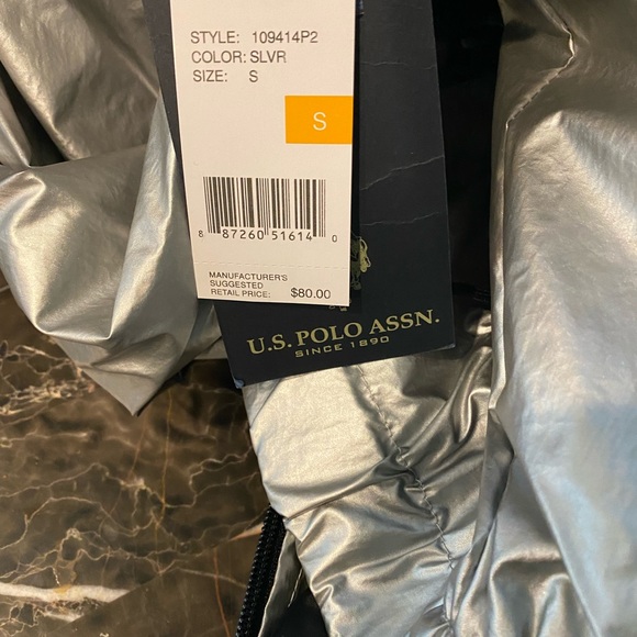 Brand new Silver Color US Polo Assn Jacket- Size Small - Picture 12 of 12